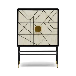 Fashion Horgans Abstract Bone Inlay Cabinet Black