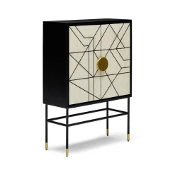 Fashion Horgans Abstract Bone Inlay Cabinet Black