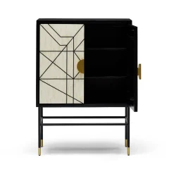 Fashion Horgans Abstract Bone Inlay Cabinet Black