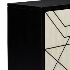 Fashion Horgans Abstract Bone Inlay Cabinet Black