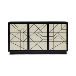 Online Horgans Abstract Bone Inlay Sideboard Black