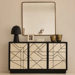 Online Horgans Abstract Bone Inlay Sideboard Black