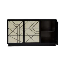Online Horgans Abstract Bone Inlay Sideboard Black