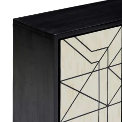 Online Horgans Abstract Bone Inlay Sideboard Black
