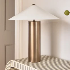 Online Horgans Aiko Table Lamp Dark Bronze & White