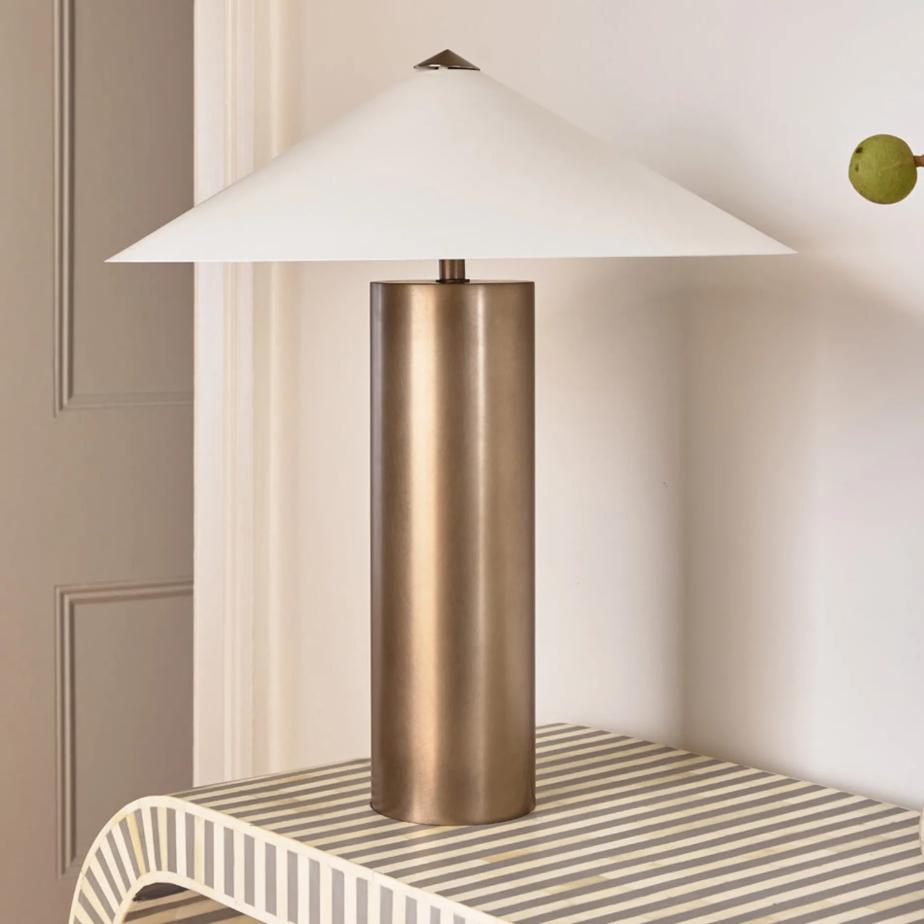 Online Horgans Aiko Table Lamp Dark Bronze & White