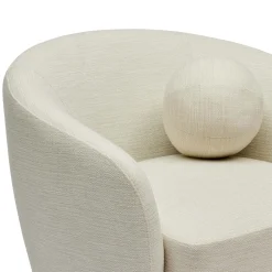 Discount Horgans Albi Swivel Chair & Ball Cushion Cream Weave