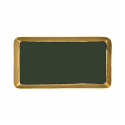 Best Horgans Almina Enamel Rectangle Tray Green Enamel