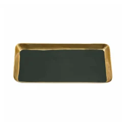 Best Horgans Almina Enamel Rectangle Tray Green Enamel