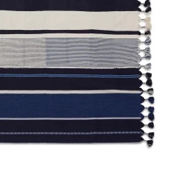 New Horgans Alo Handwoven Throw Blue, White & Black