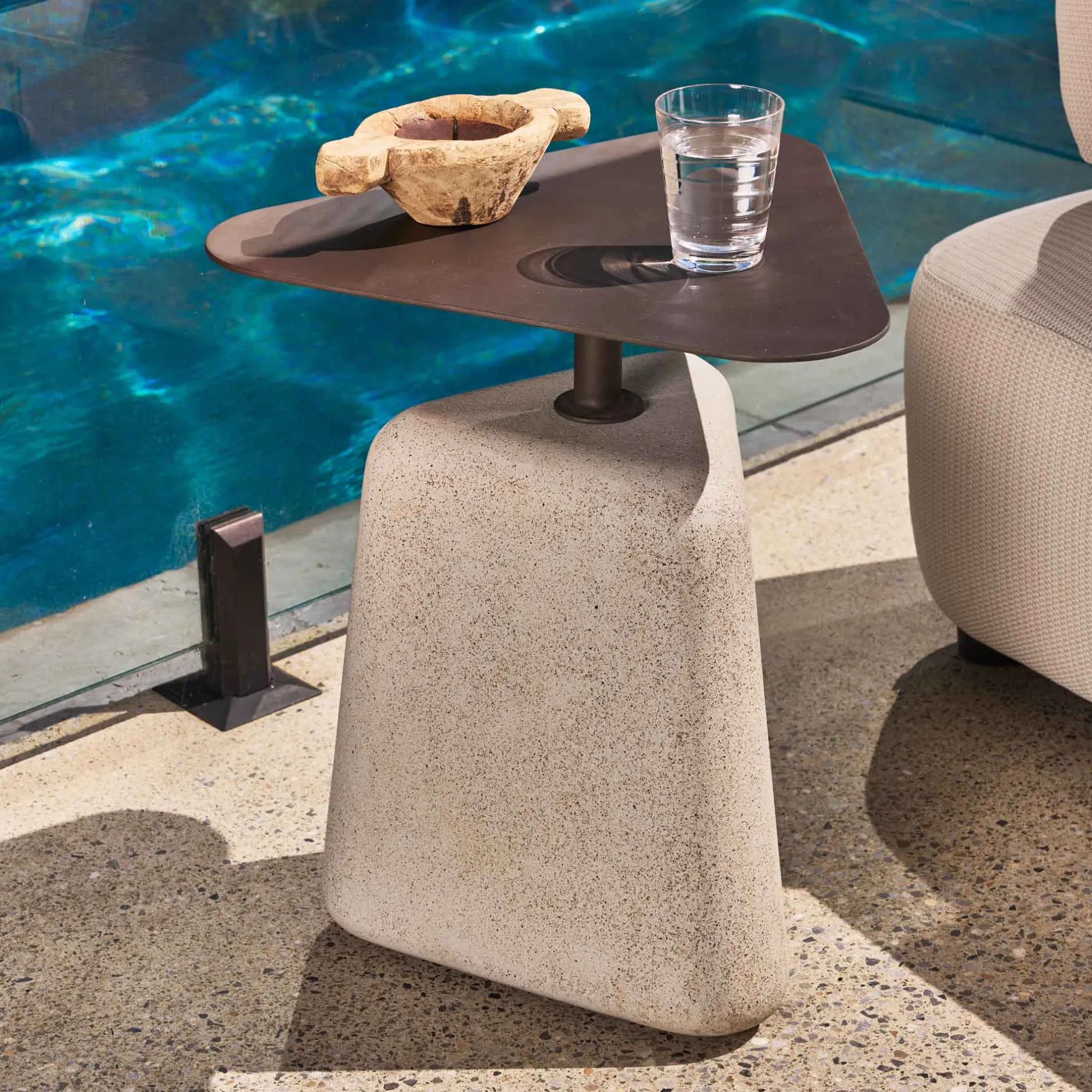 Clearance Horgans Alto Outdoor Side Table Natural & Black