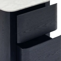 Hot Horgans Alza Bedside Carrara Marble Black