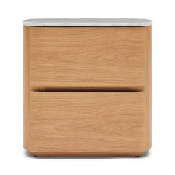 New Horgans Alza Bedside Carrara Marble Natural