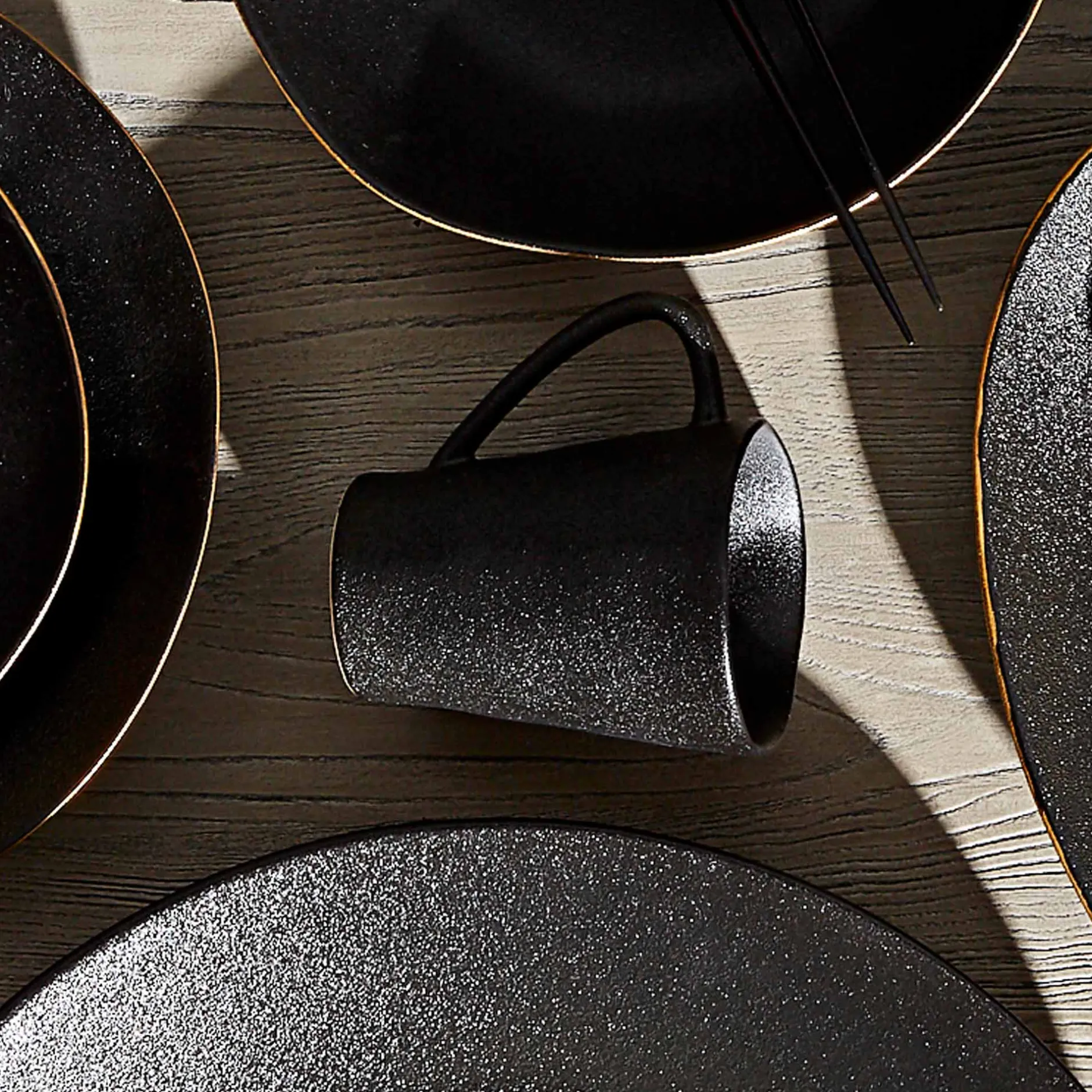 Outlet Horgans Amaro Ceramic Mug Black Black & Gold