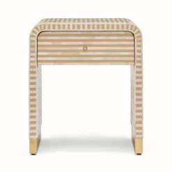 Discount Horgans Amo Bone Inlay Bedside Almond