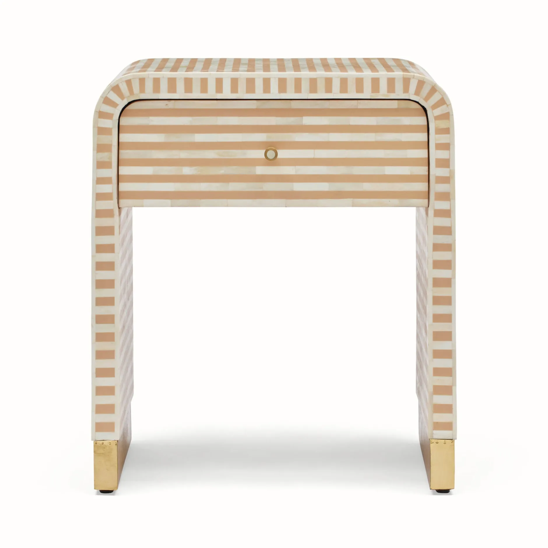 Discount Horgans Amo Bone Inlay Bedside Almond