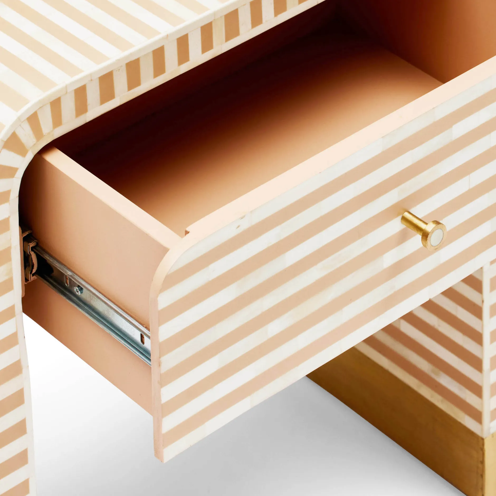 Discount Horgans Amo Bone Inlay Bedside Almond