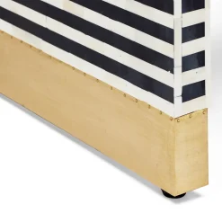 New Horgans Amo Bone Inlay Bedside Black