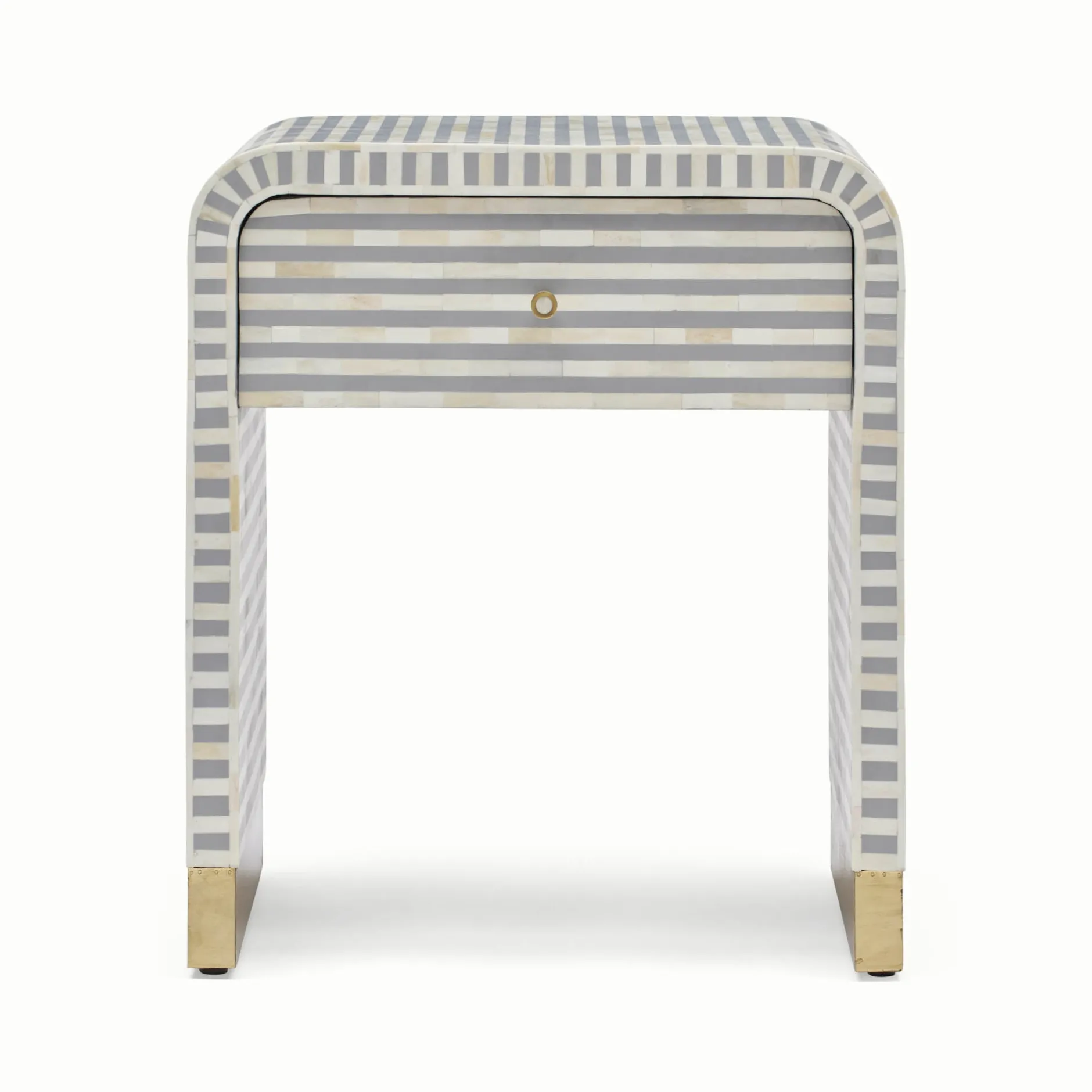 Online Horgans Amo Bone Inlay Bedside Grey