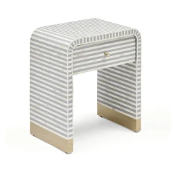 Online Horgans Amo Bone Inlay Bedside Grey