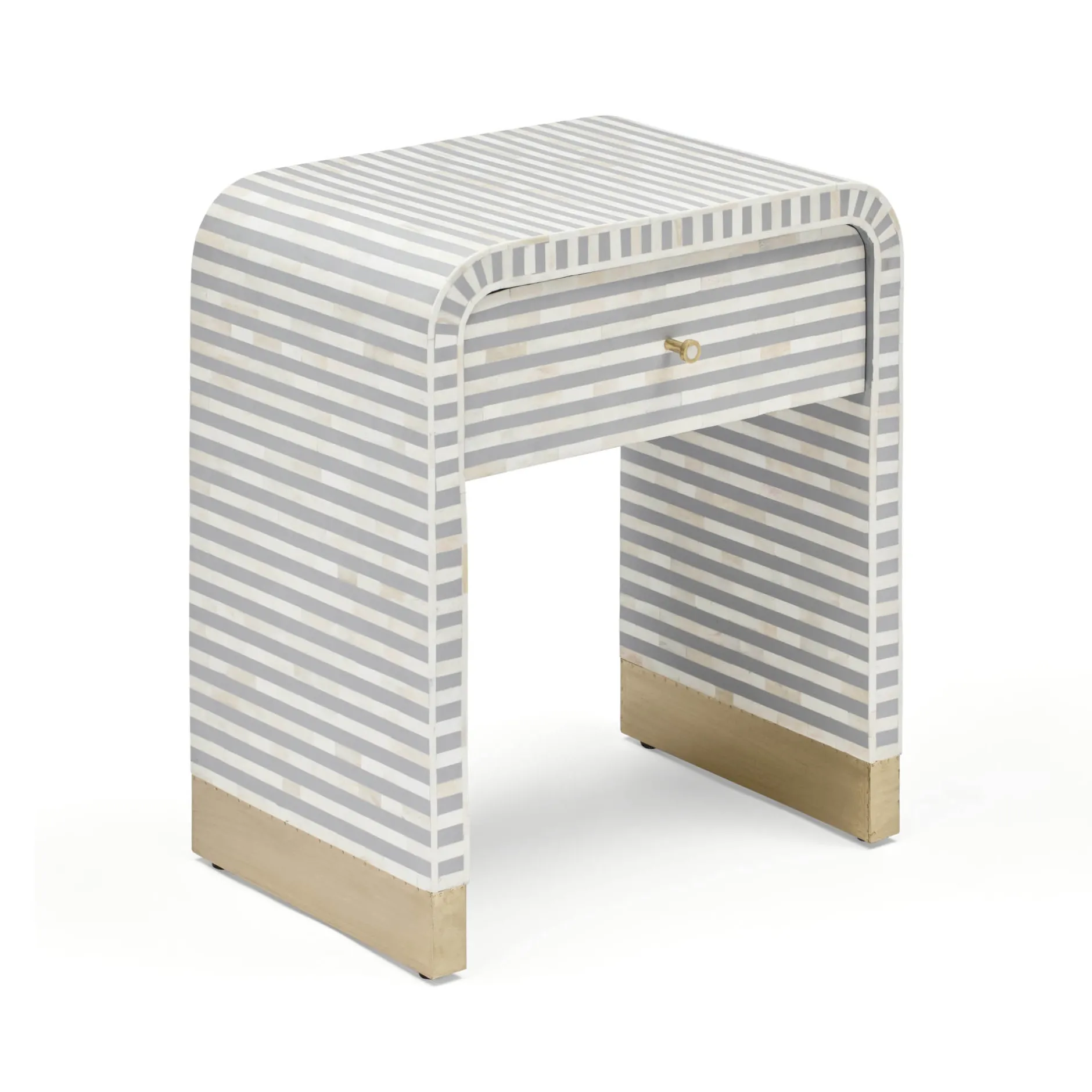 Online Horgans Amo Bone Inlay Bedside Grey