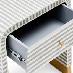 Online Horgans Amo Bone Inlay Bedside Grey