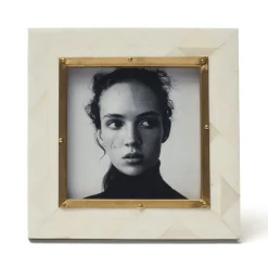 Clearance Horgans April Photo Frame 4 x 4 Bone & Brass