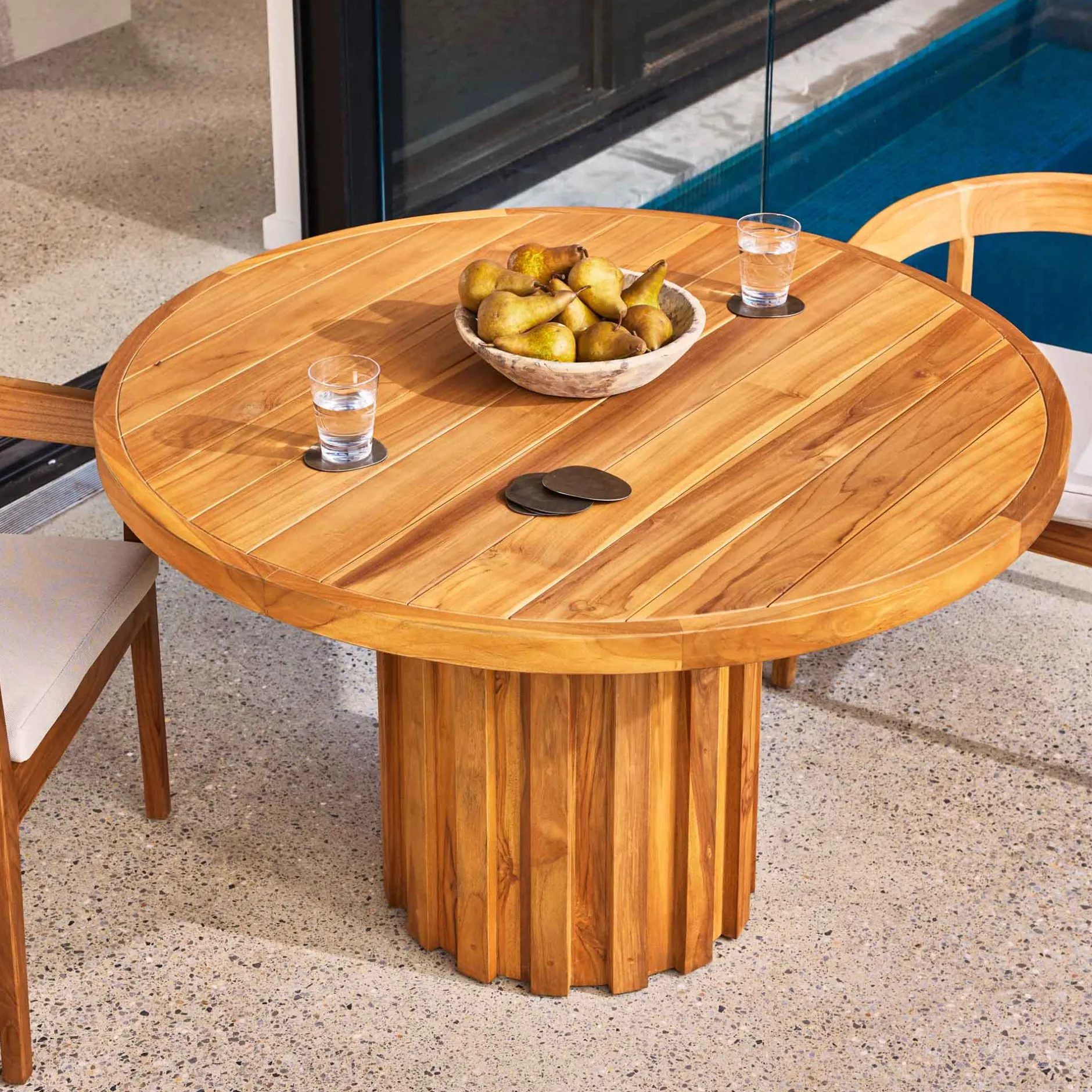 Outlet Horgans Ari Outdoor Dining Table Natural Natural Teak