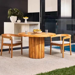 Outlet Horgans Ari Outdoor Dining Table Natural Natural Teak