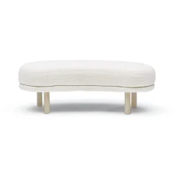 Clearance Horgans August Ottoman Ivory Boucle