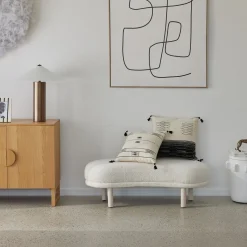 Clearance Horgans August Ottoman Ivory Boucle