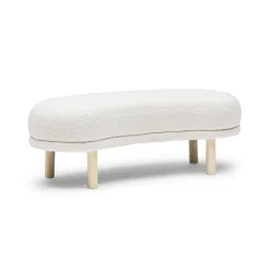 Clearance Horgans August Ottoman Ivory Boucle