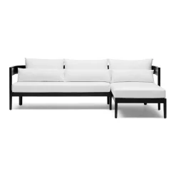Discount Horgans Avoca Outdoor Sofa Black & Right Chaise White