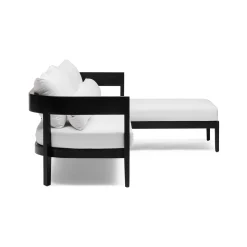 Discount Horgans Avoca Outdoor Sofa Black & Right Chaise White