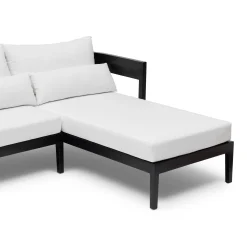 Discount Horgans Avoca Outdoor Sofa Black & Right Chaise White