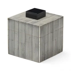 Clearance Horgans Bande Bone Square Box Black & White