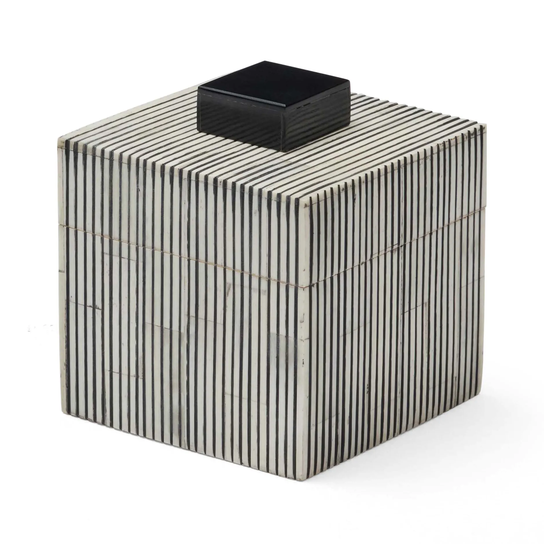 Clearance Horgans Bande Bone Square Box Black & White