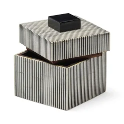Clearance Horgans Bande Bone Square Box Black & White