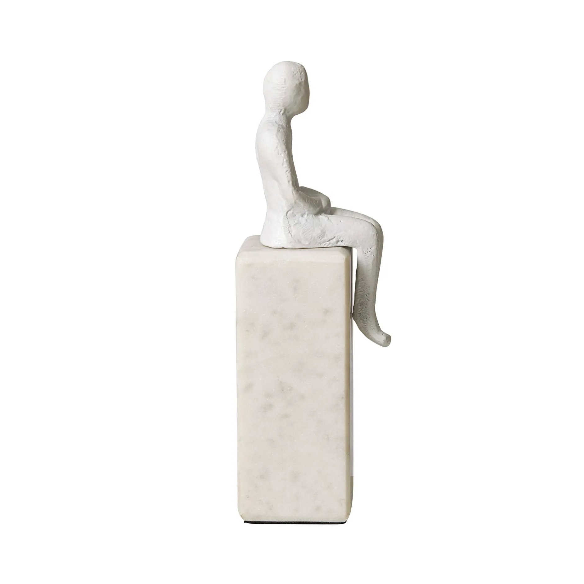 Best Horgans Banswara Sitting Man Bookend White White & Marble