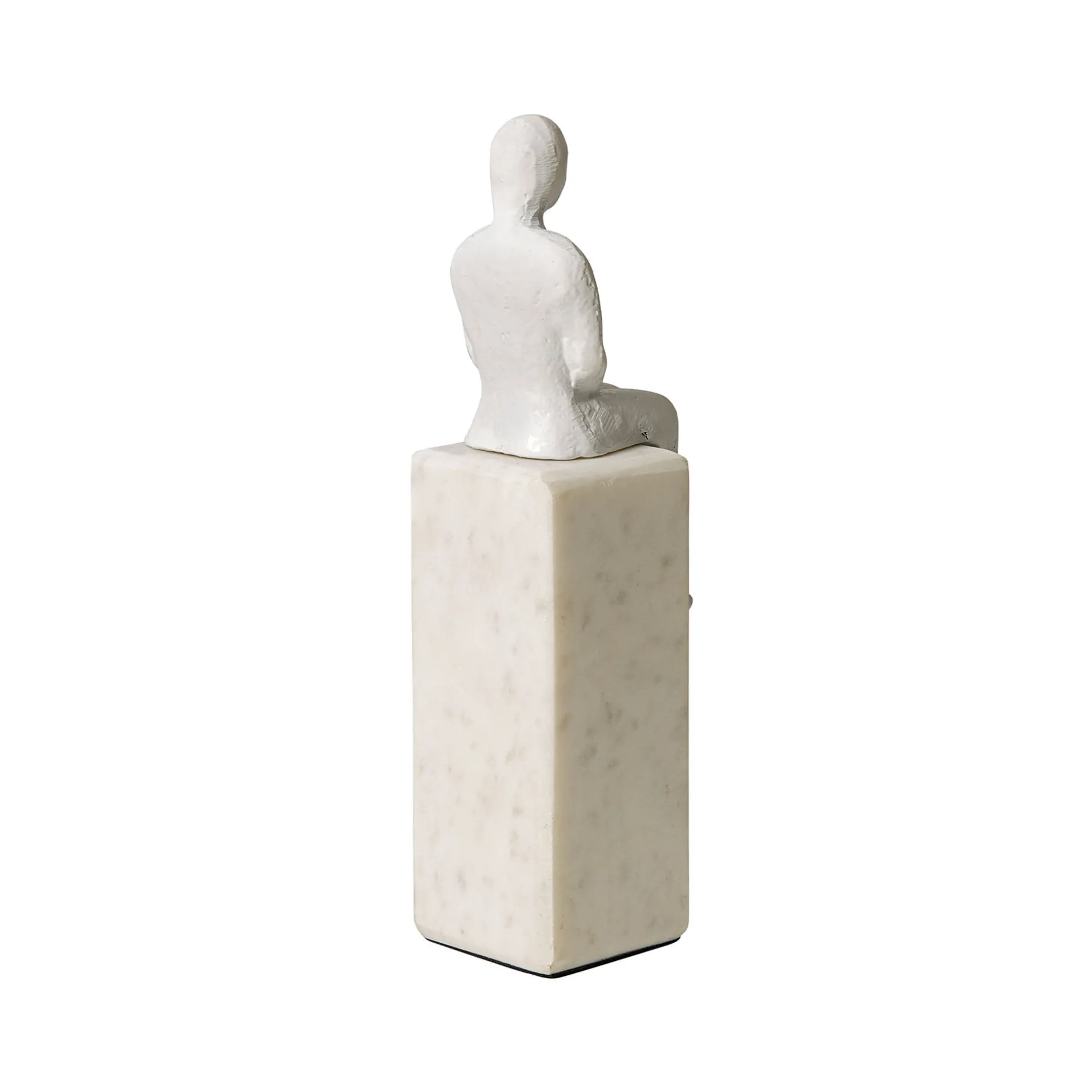 Best Horgans Banswara Sitting Man Bookend White White & Marble