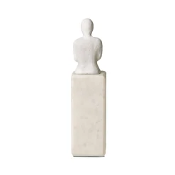 Best Horgans Banswara Sitting Man Bookend White White & Marble