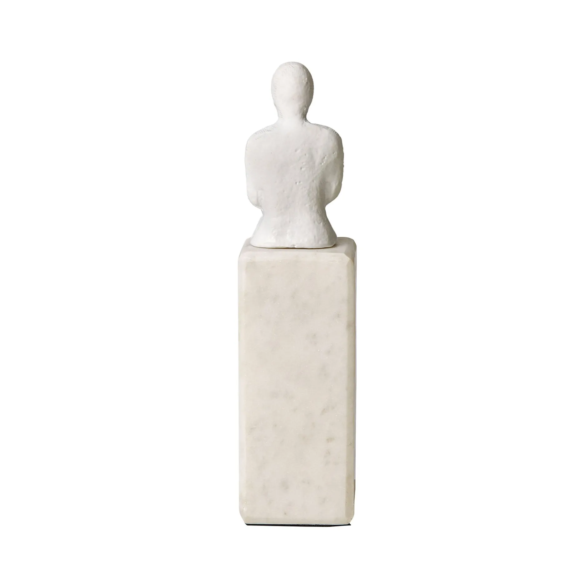 Best Horgans Banswara Sitting Man Bookend White White & Marble