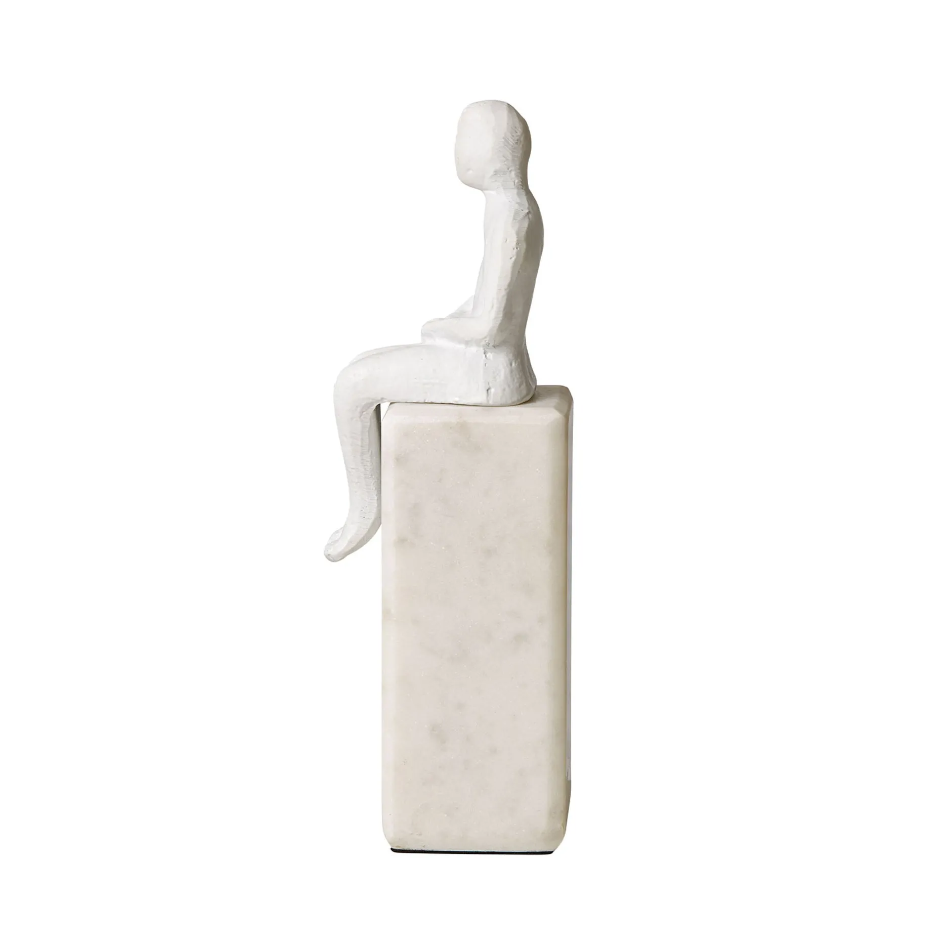 Best Horgans Banswara Sitting Man Bookend White White & Marble