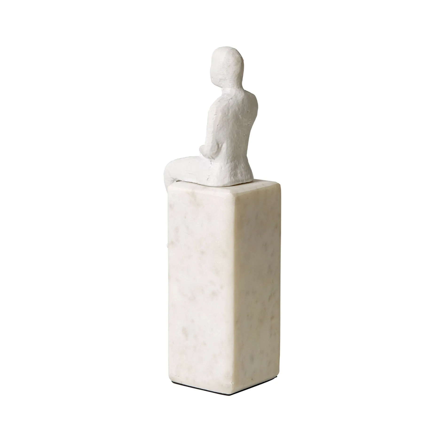 Best Horgans Banswara Sitting Man Bookend White White & Marble