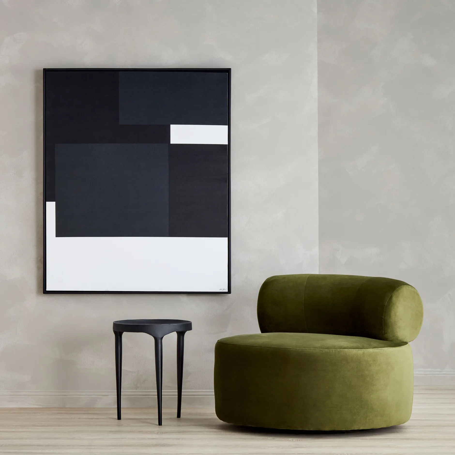 Best Horgans Block Canvas Wall Art Black & White