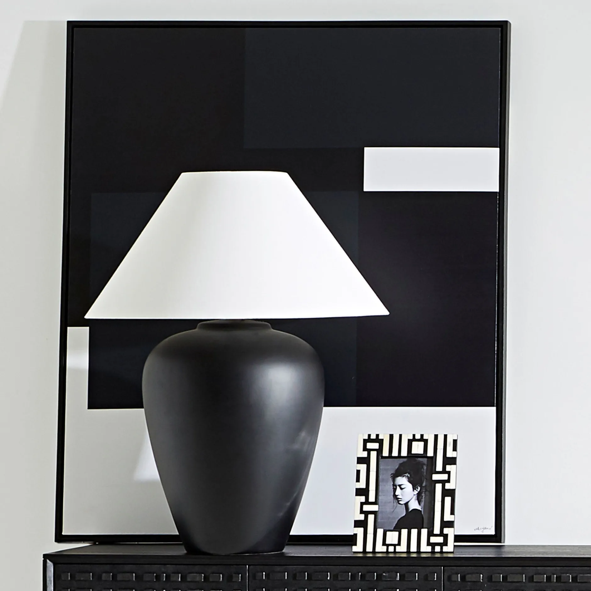 Best Horgans Block Canvas Wall Art Black & White