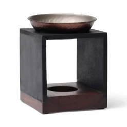 Fashion Horgans Cahya Oil Burner Wood & Silver