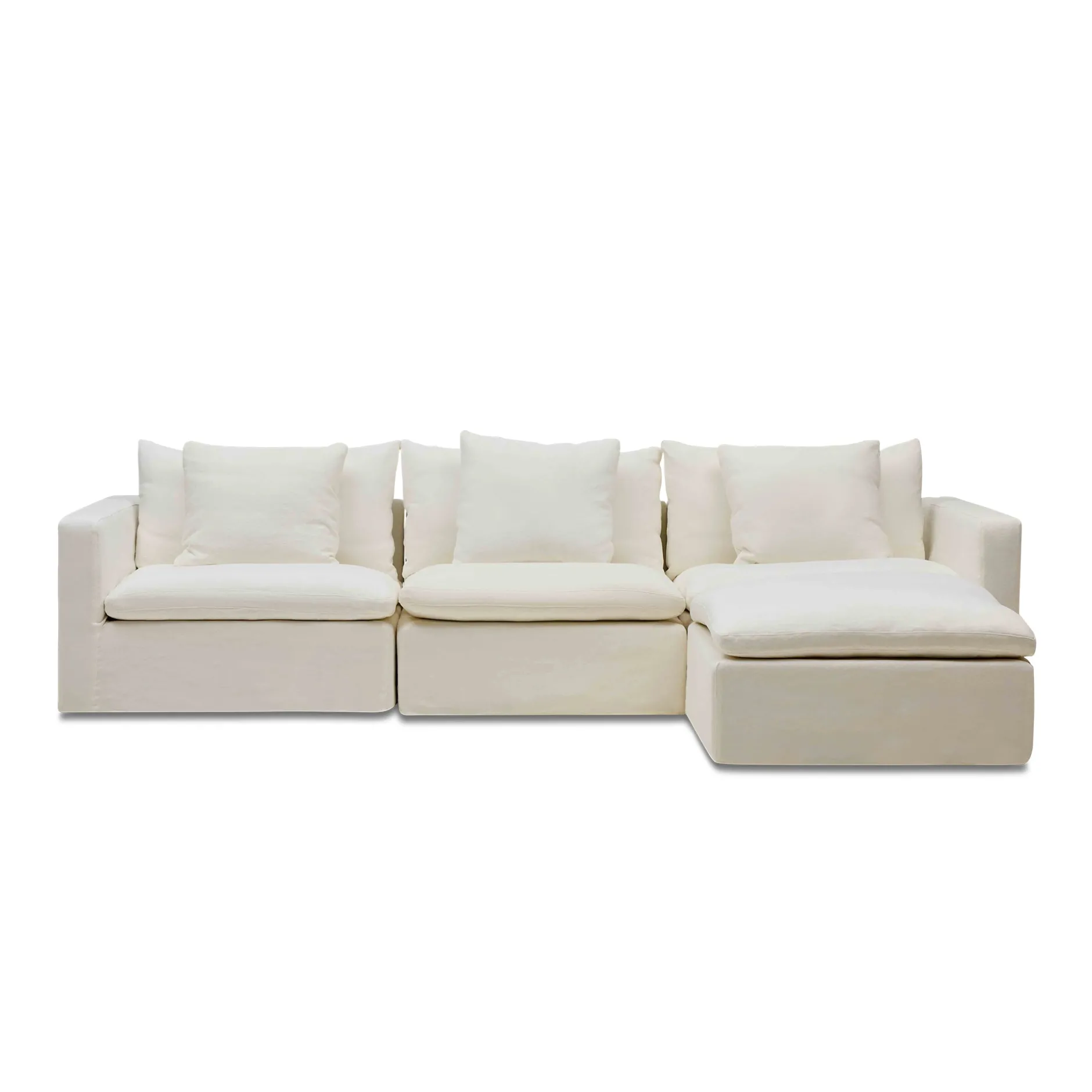 Clearance Horgans Cape Modular Sofa 3 Seat with Ottoman Snow