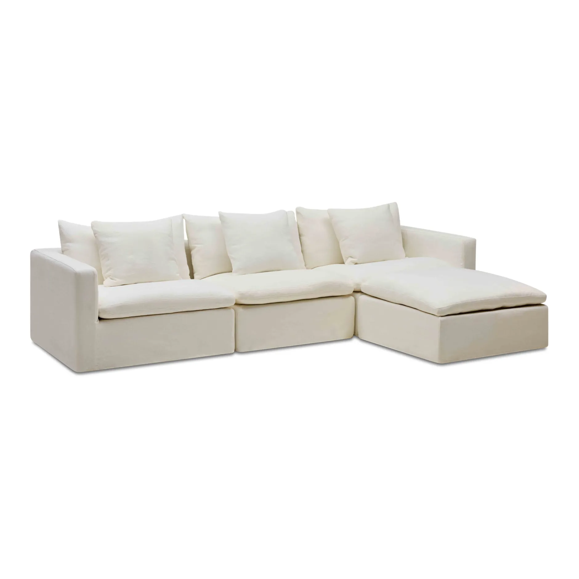 Clearance Horgans Cape Modular Sofa 3 Seat with Ottoman Snow