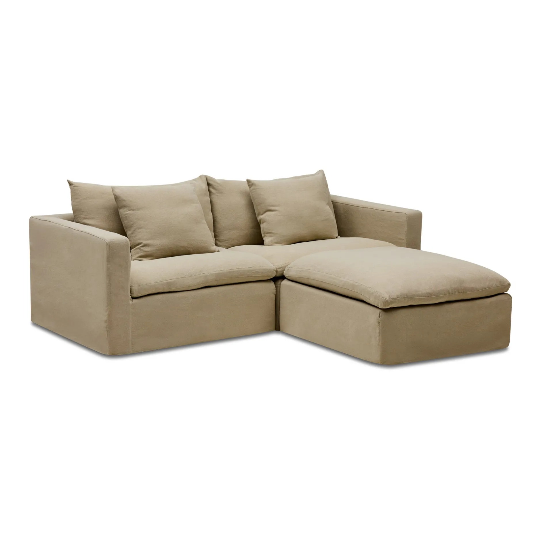 Sale Horgans Cape Modular Sofa 2 Seat with Ottoman Warm Stone